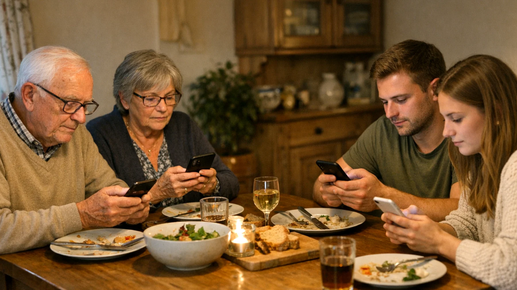 Die Großeltern bemerken, dass ihre erwachsenen Enkelkinder emotionale Distanz zeigen und kaum persönliche Gedanken, Gefühle oder Erlebnisse mit ihnen teilen. Gespräche bleiben oberflächlich und beschränken sich auf alltägliche Themen, während tiefere emotionale Verbindungen fehlen."