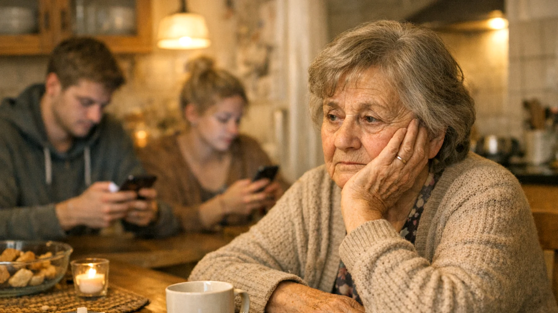 Die Oma findet es zunehmend schwierig, eine offene und ehrliche Kommunikation mit ihren erwachsenen Enkeln (18-25 Jahre) aufrechtzuerhalten. Die jungen Erwachsenen wirken distanziert, antworten einsilbig und vermeiden tiefgehende Gespräche. Die Oma hat das Gefühl, dass sie nicht mehr weiß, was wirklich in ihrem Leben vorgeht, und fühlt sich emotional ausgeschlossen."