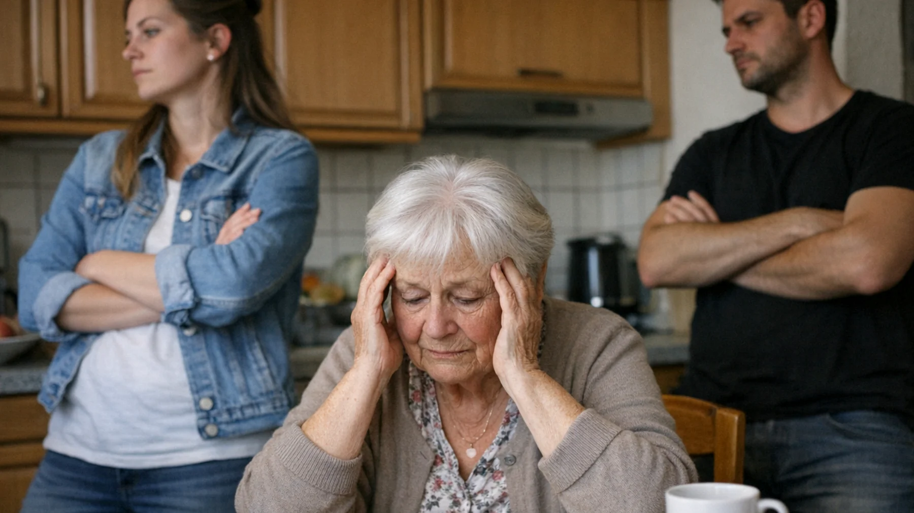 Die Oma hat Schwierigkeiten, klare Regeln und Grenzen gegenüber ihren erwachsenen Enkeln durchzusetzen. Wenn sie beispielsweise bestimmte Verhaltensweisen im Haushalt oder bei Besuchen einfordert, reagieren die jungen Erwachsenen mit Ablehnung, Diskussionen oder ignorieren die Regeln vollständig. Die Oma fühlt sich nicht respektiert und weiß nicht, wie sie Autorität zeigen kann, ohne die Beziehung zu gefährden."