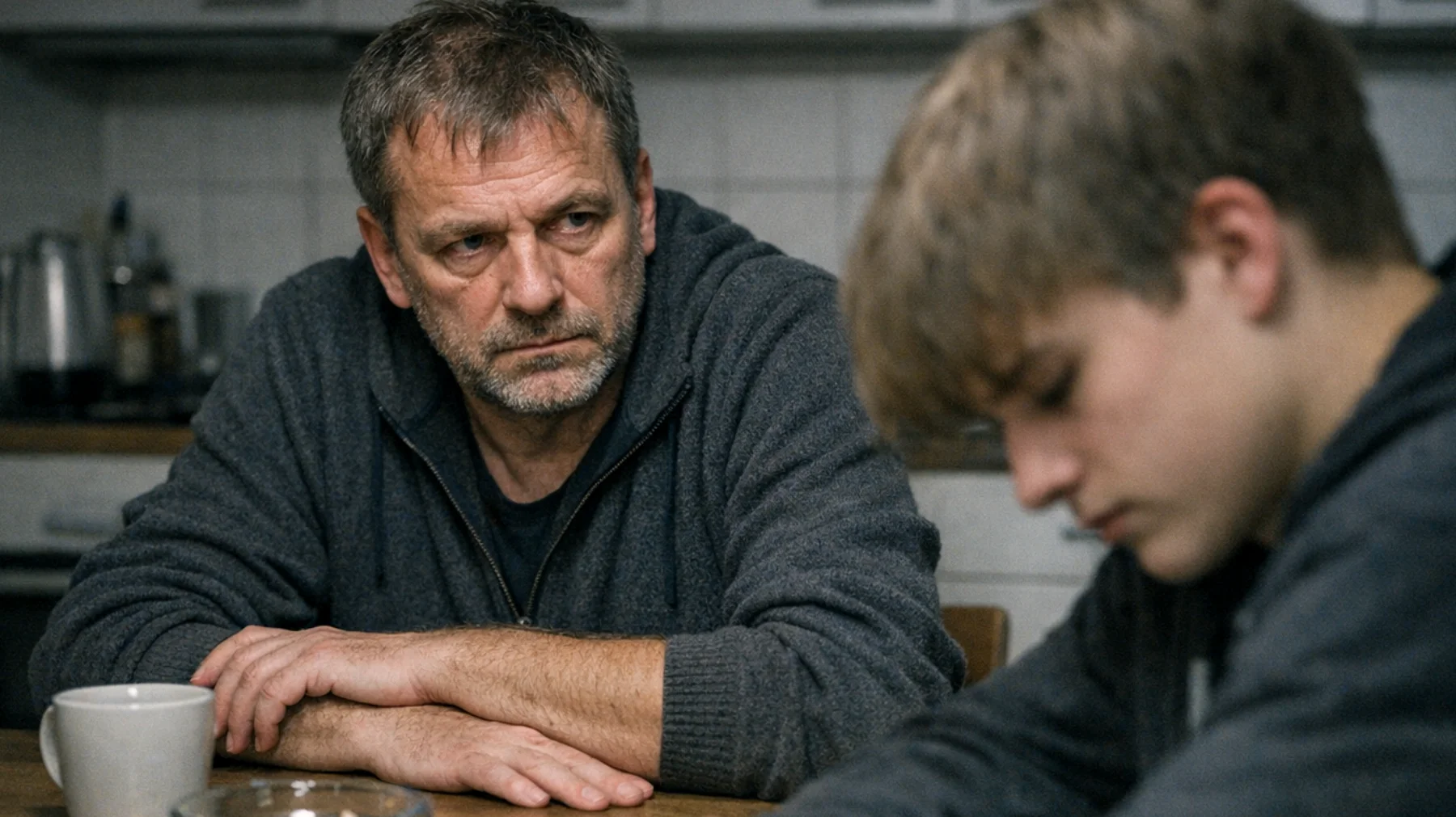 Ein Vater macht sich intensiv und anhaltend Sorgen um die berufliche und persönliche Zukunft seines jugendlichen Kindes. Er projiziert seine eigenen Ängste und unerfüllten Erwartungen auf den Jugendlichen, was zu einem ständigen Druck führt, der die Beziehung belastet und beim Kind Stress sowie Rückzugsverhalten auslöst."